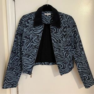 Miaou Blue Printed Cotton Jacket Size S